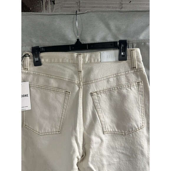 NWT Re/Done Womens Zipper Fly High‎ Rise Wide Leg Jeans Cream Denim Size 29 - Picture 6 of 7
